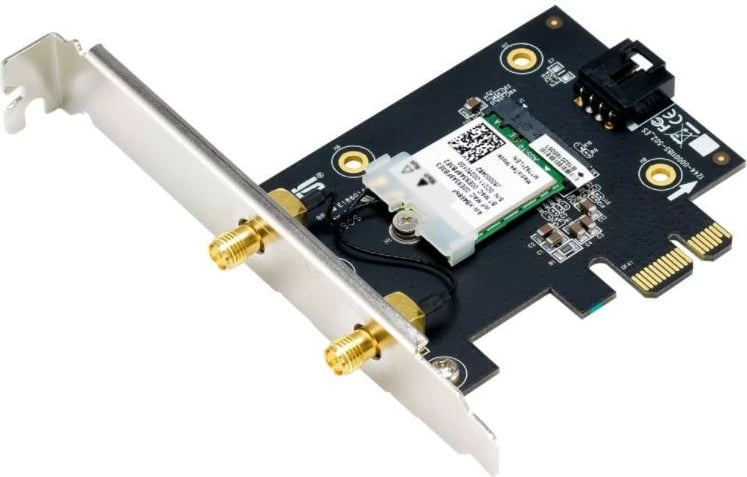 Kartë rrjeti WiFi Asus PCE-AX1800, PCIe, 2 antena, Bluetooth 5.2, e zezë Kartë rrjeti WiFi Asus PCE-AX1800, PCIe, 2 antena, Bluetooth 5.2, e zezë