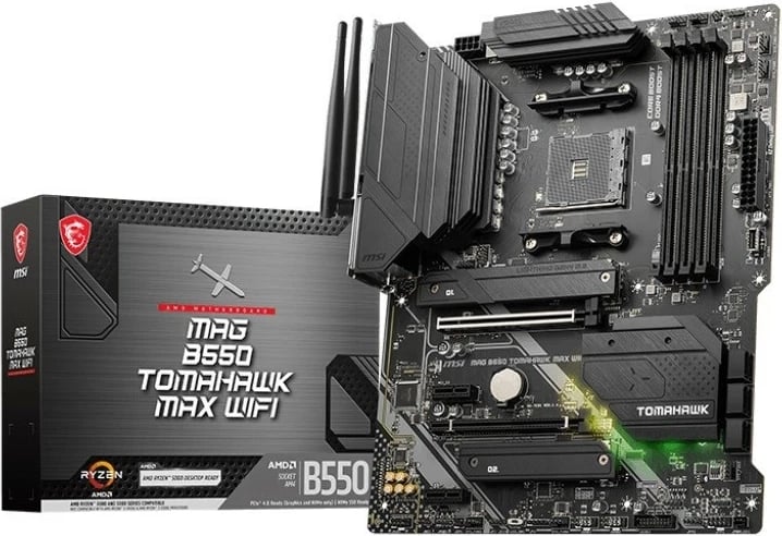 Pllakë amë MSI MAG B550 TOMAHAWK MAX WIFI, Socket AM4, ATX, DDR4, Wi-Fi 6E, e zezë