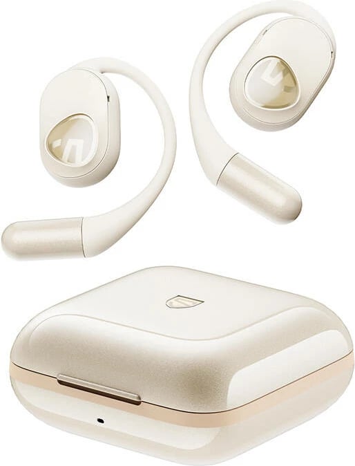 Kufje TWS Soundpeats GoFree2+, Bluetooth 5.3, IPX5, 16.2mm, e bardhë/bezhë
