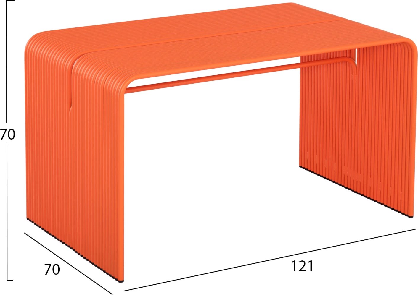 Tavolinë ngrënieje për jashtë, alumin, ngjyrë portokalli, INTREPID FH6330.09, 121x70x70cm