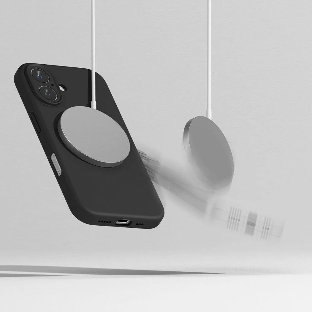 Mbështjellës Ringke Silicone MagSafe për iPhone 16, i zi