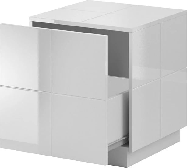 Komodë Cama REJA, shkëlqyese/e bardhë