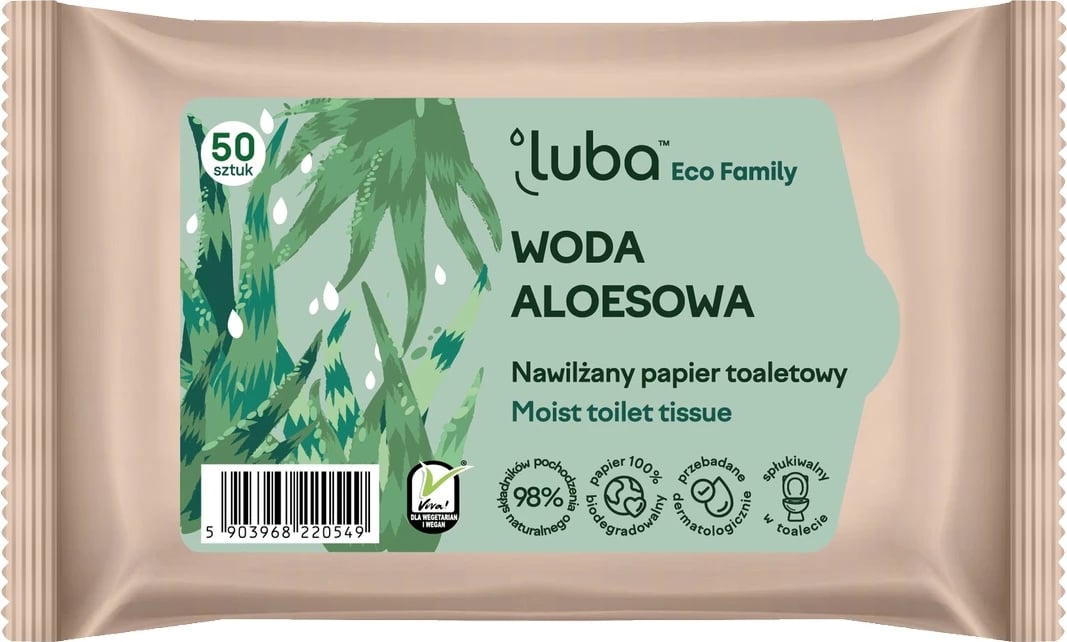 Letër e lagur për WC Luba Eco Family 50 copë