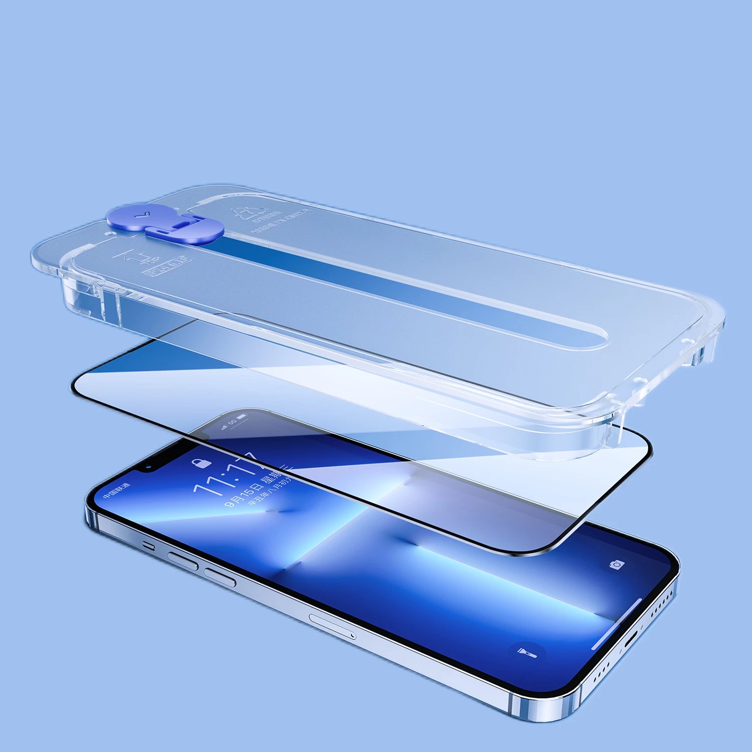 Xham i temperuar Joyroom JR-H12 me komplet montimi për iPhone 14 Pro Max, Transparent