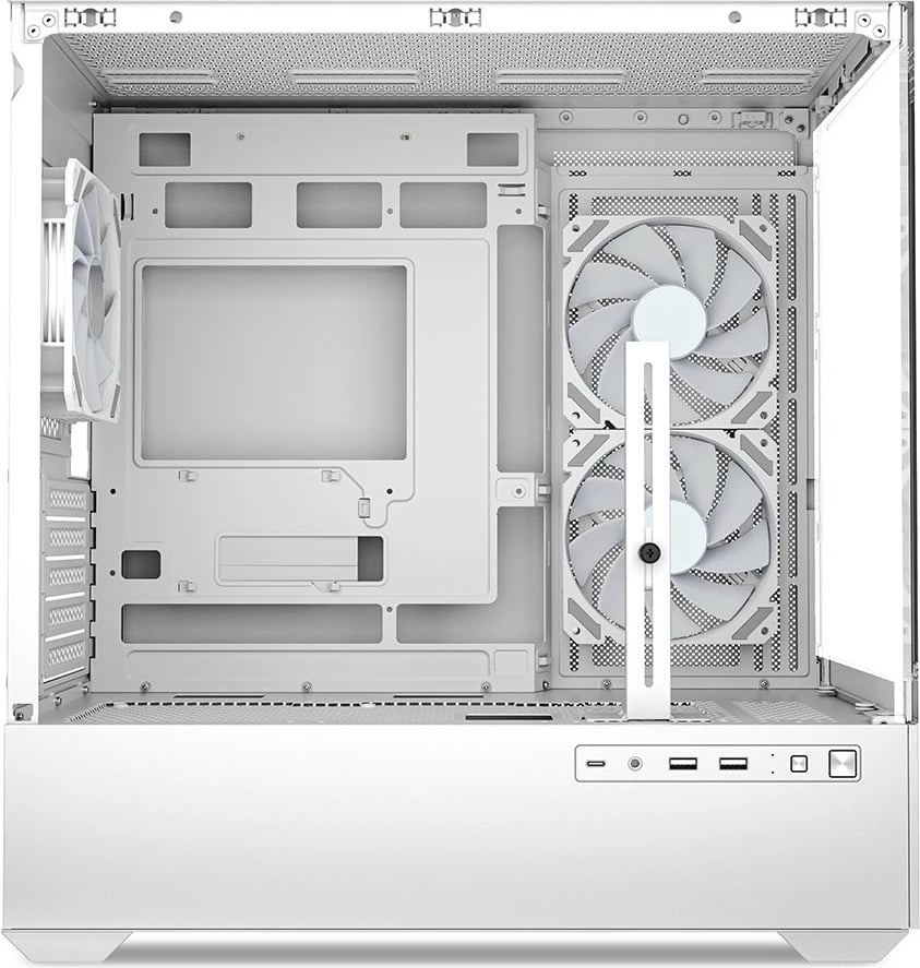 Kasë Sharkoon MK6 RGB Micro-ATX, midi tower, xham i temperuar, RGB, e bardhë