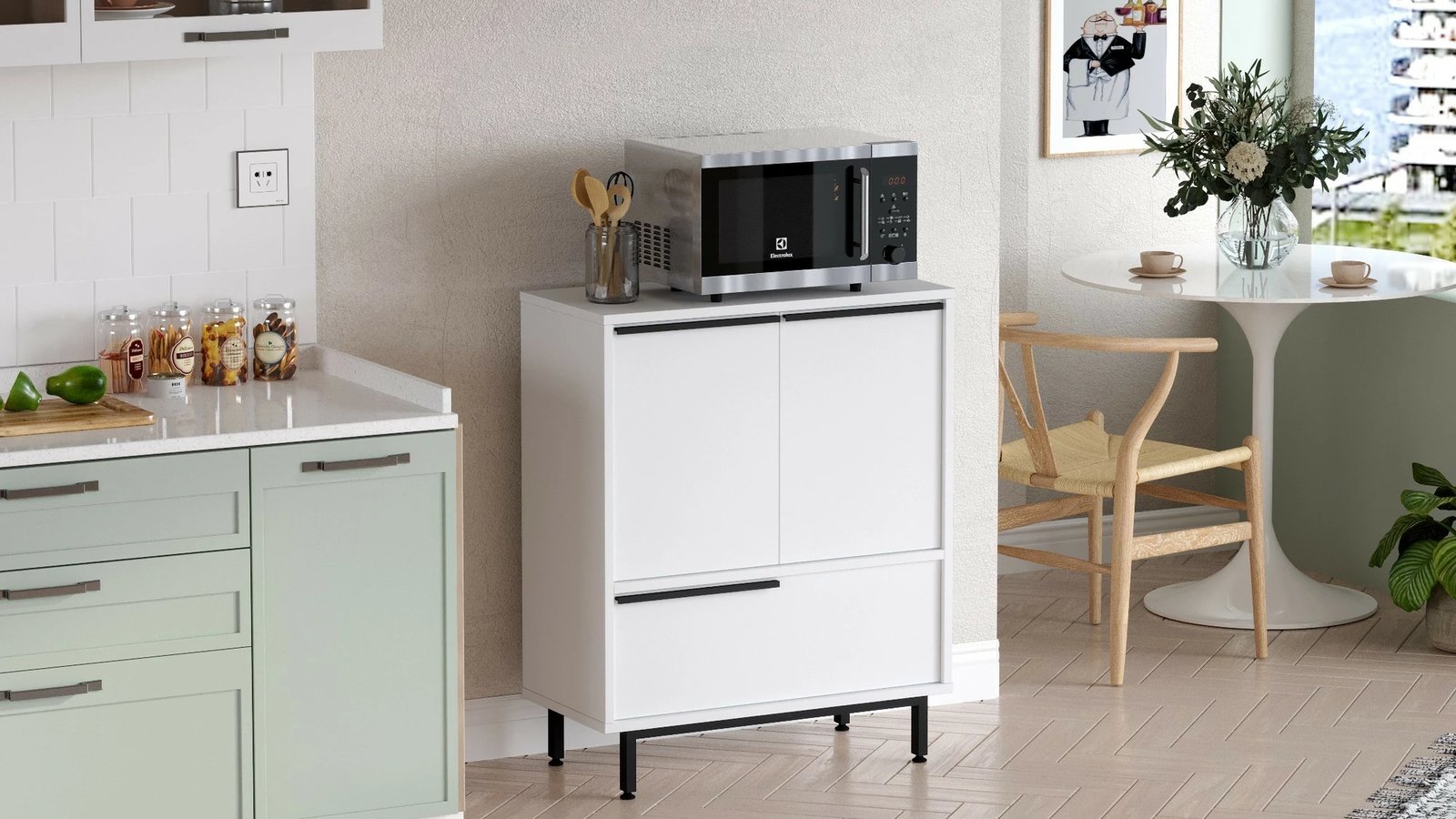 Dollap kuzhine, ngjyrë e bardhë, Skye Decor, On8A-W