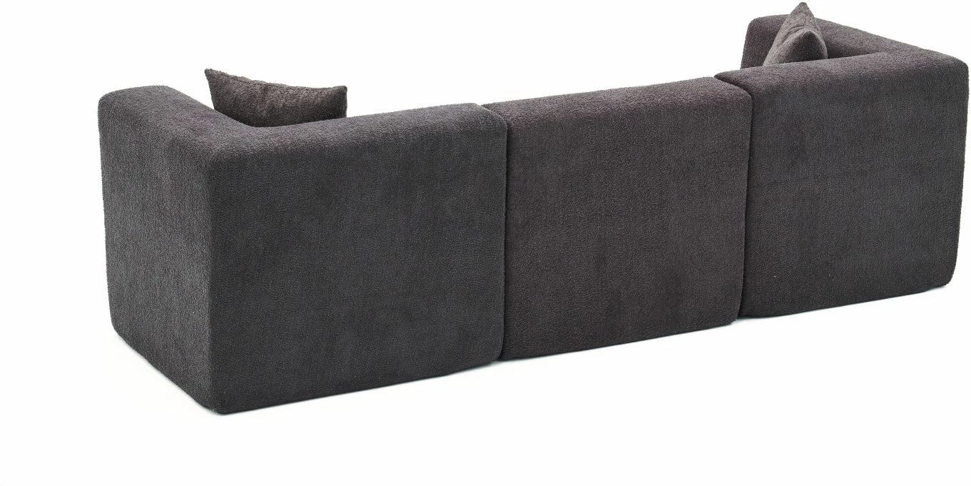 Divan treshe Atelier del Sofa, ngjyrë antracit, 3 pjesë