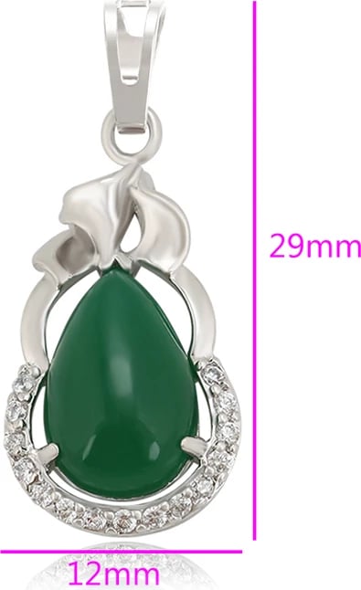 Qafore dhe varëse të flakëruar në argjend QVAGJ, e argjendtë/gjelbër