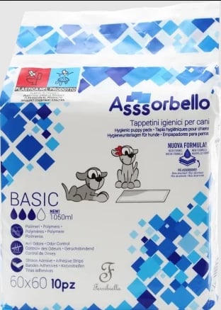 Pelena për qen Assorbello Basic, 60 x 60, 10 copë
