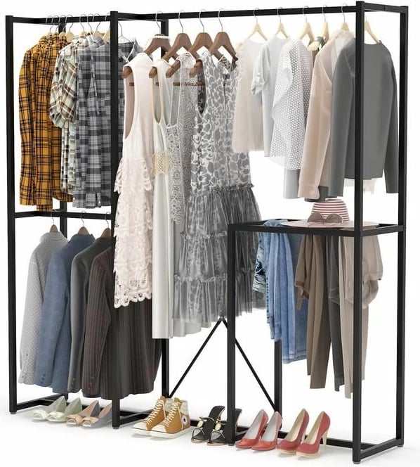 Varëse metalike për rroba, ngjyrë e zezë, Skye Decor, B161, 170x180x40 cm