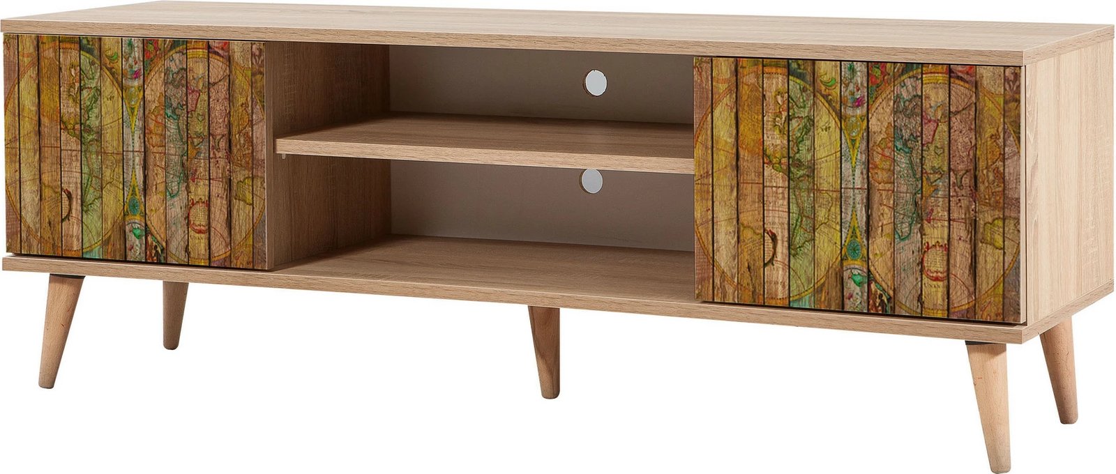 Komodë TV Hanah Home, Truva-725, ngjyrë lisi Sonoma