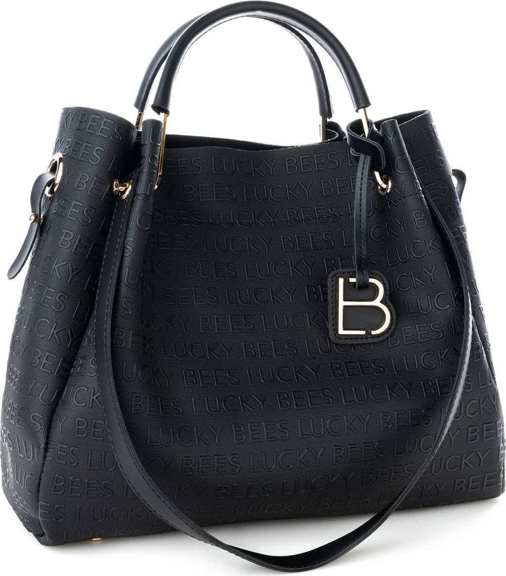 Çantë krahu Lucky Bees, lëkurë e zezë, 275