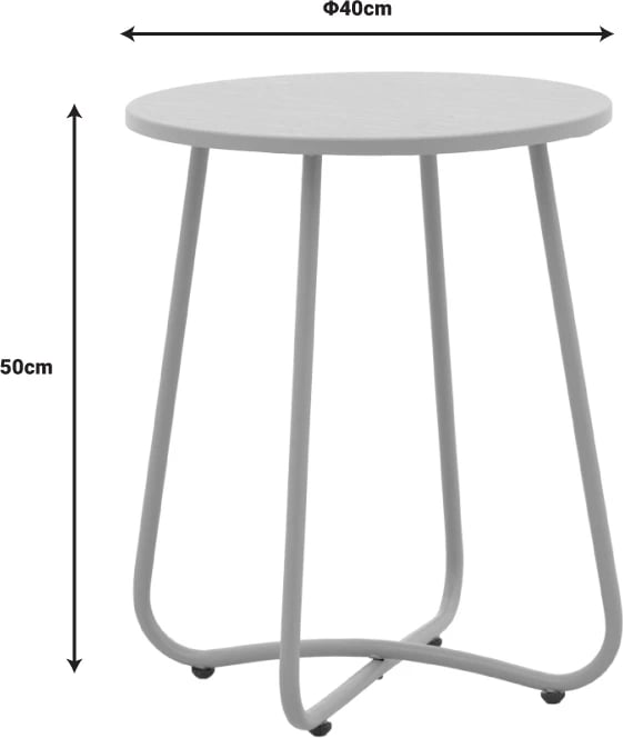 Tavolinë anësore Bramwell metalike bezhë D40x50cm