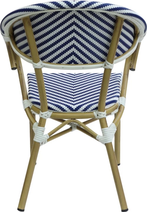 Karrige Isaia stack alumini natyral-blu dhe e bardhë textilene 57x57x83cm