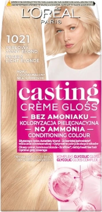 Ngjyrë për flokë L'Oreal Paris Casting Creme Gloss 1021 Light Pearl Blonde për femra
