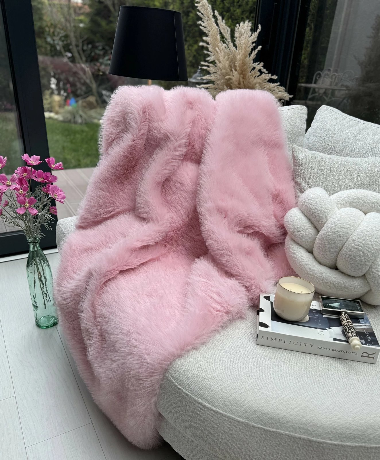 Mbulesë divani rozë, Evila Originals, Lolita, 75