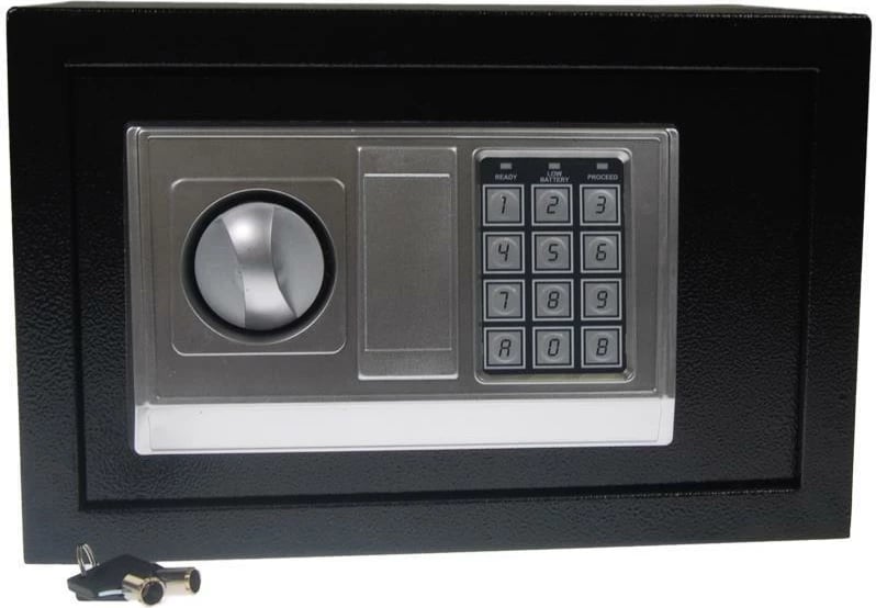 Kasafortë NEXT 35272-09 me kombinim dhe çelës, H20x31x20cm, e zezë