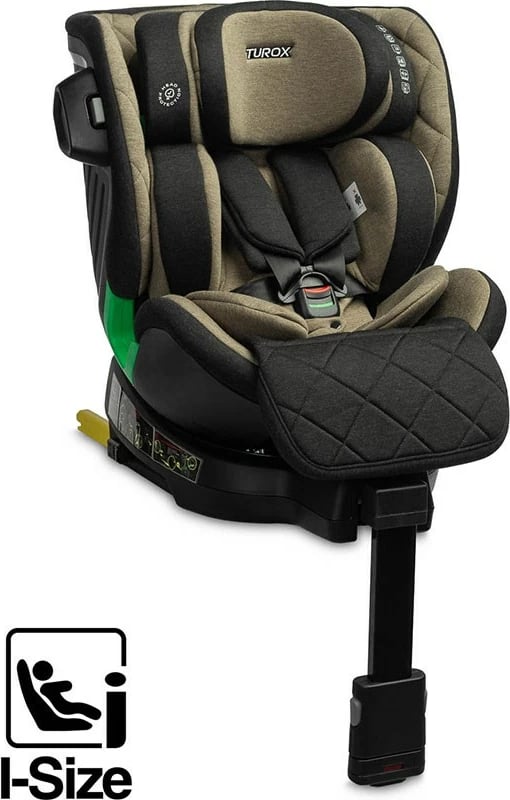 Karrike veture për fëmijë, CARETERO, Turox I-Size, 40–150 cm, ISOFIX, rrotullim 360°, khaki