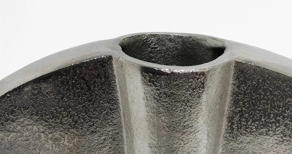 Vazo Kalia, alumin, ngjyrë nikel argjendi, 35x10x35 cm