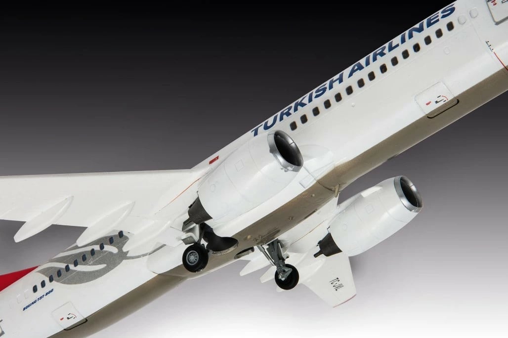Komplet model plastik Revell Boeing 737-800 Turkish Airlines, 1:144, 63 pjesë, Bardhë/Kuqe