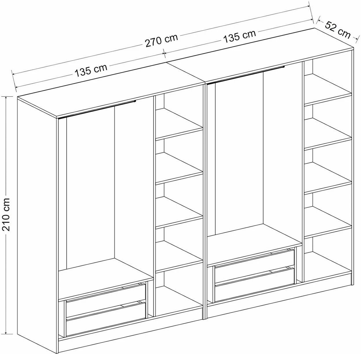Dollap garderobe Fume, Skye Decor, Kale Plus - 7805