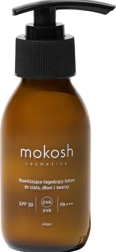 Losion trupi, duar dhe fytyre Mokosh Aloe SPF30 për femra 90ml