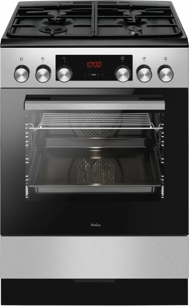 Sobë kuzhine Amica 6123GE3.39HZpTsDpFA(XsxV) PIZZA, 77L, 4 zona, e zezë/inox