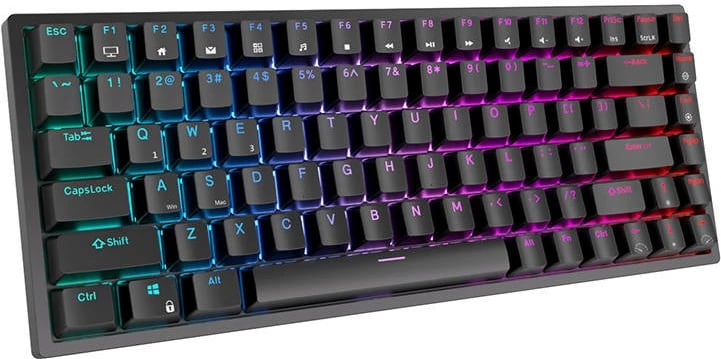 Tastierë mekanike Royal Kludge RK84, RGB, Red switch, e zezë