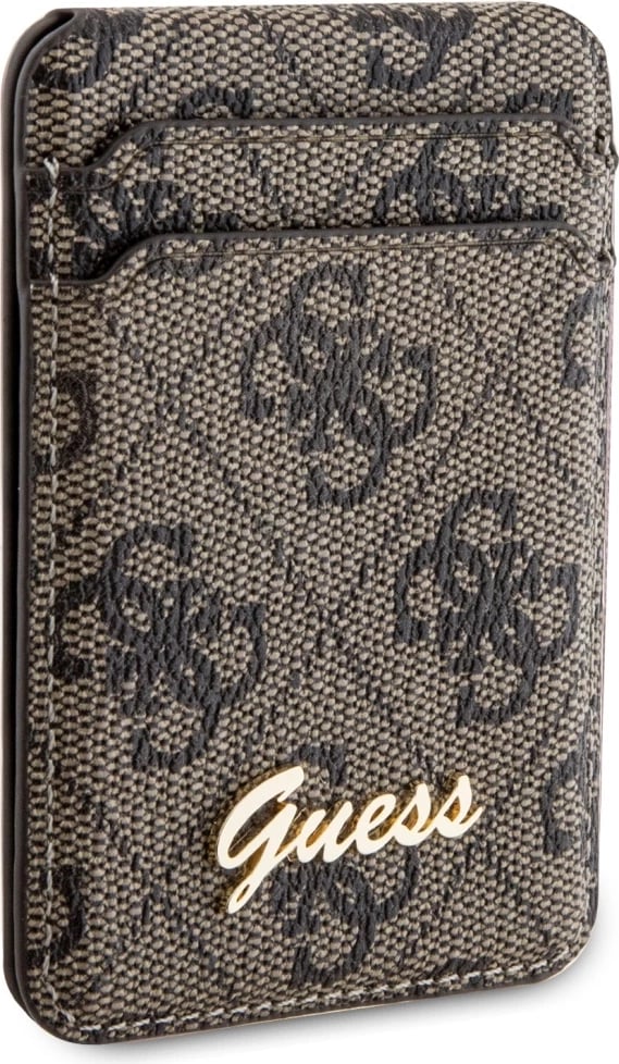 Mbështjellës Guess GUWMSHG4SHW me slot kartelash dhe MagSafe, 4G Classic Logo, Kafe