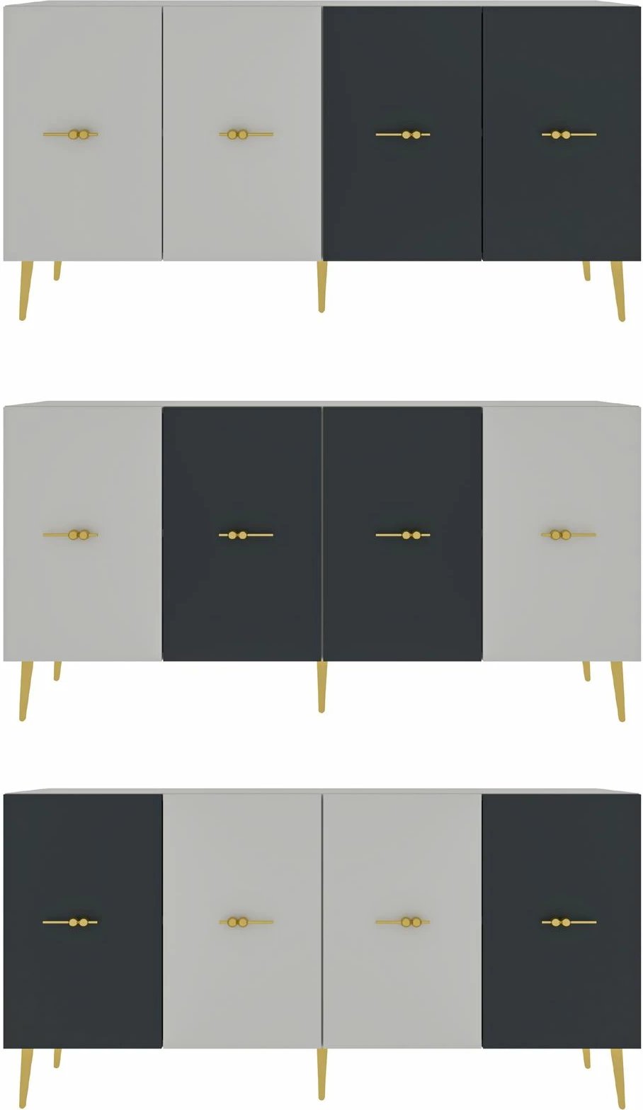 Konsol Skye Decor, Loop KB150, e bardhë, antracit