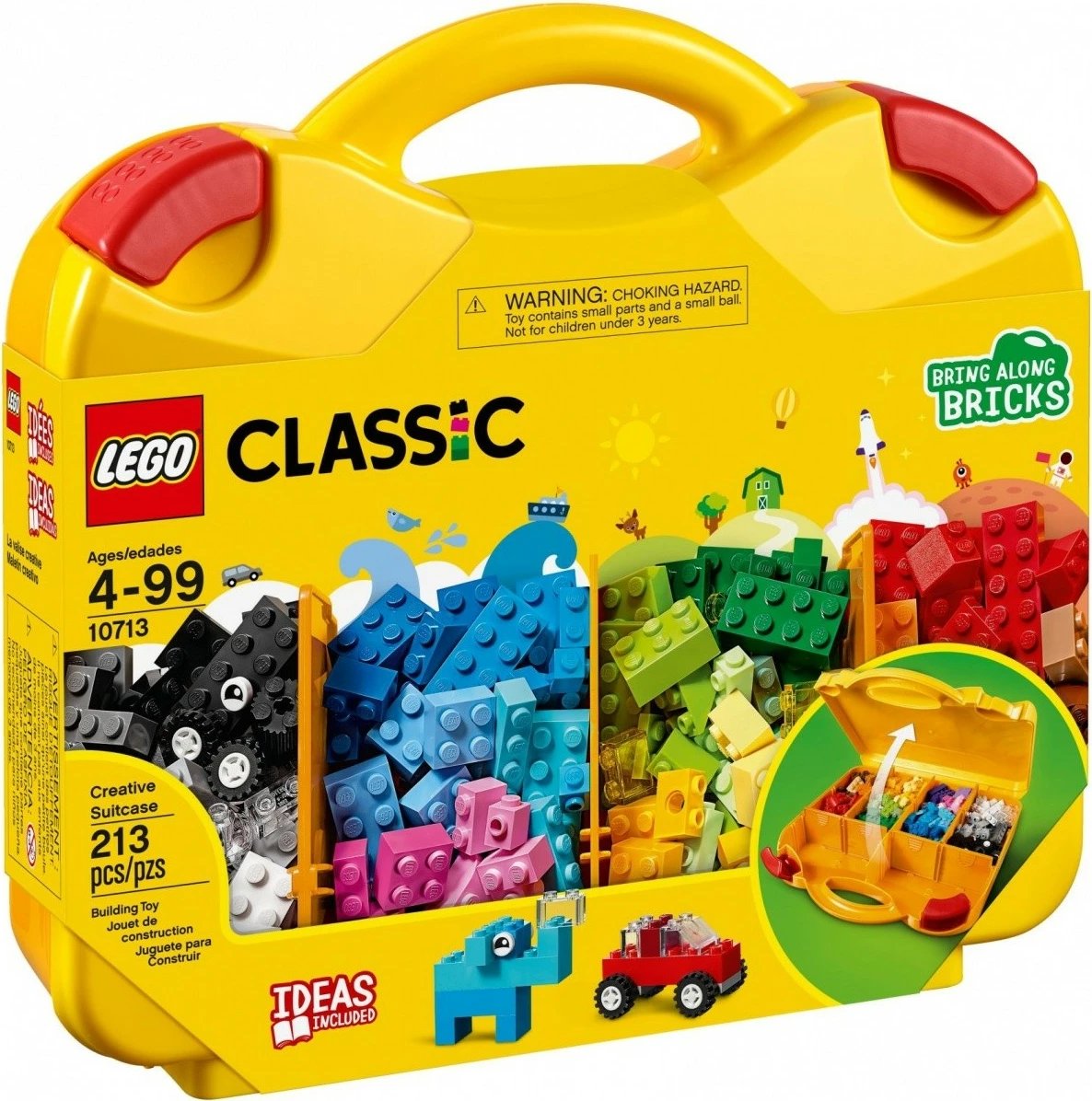 Set LEGO Classic 10713 Creative Suitcase, 213 pjesë, Valixhe e verdhë