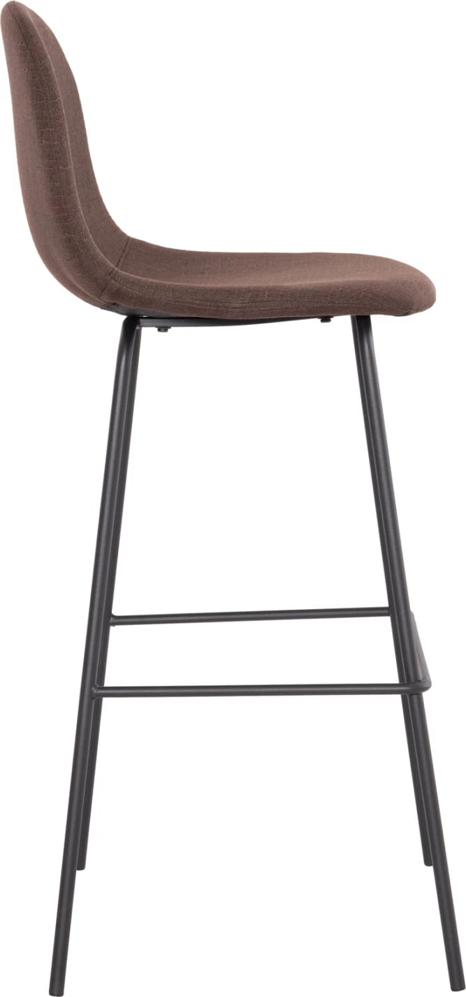 Karrige për bar VINCENT FH8579.23, ngjyrë kafe, kornizë metalike e zezë, 47x46x104H cm, set prej 4 copash