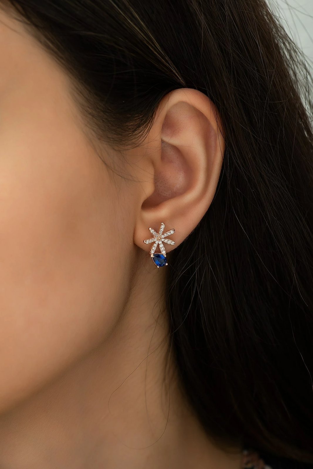 Vathë argjendi Jumeon, TRDYL716, ngjyrë rozë ari, kaltër e bardhë