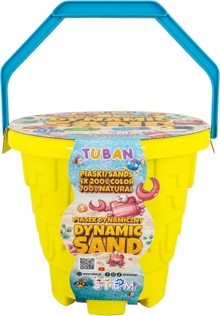 Set rërë dinamike TUBAN TU3551 me kovë, 4 forma, 4 ngjyra, 700g natyrale