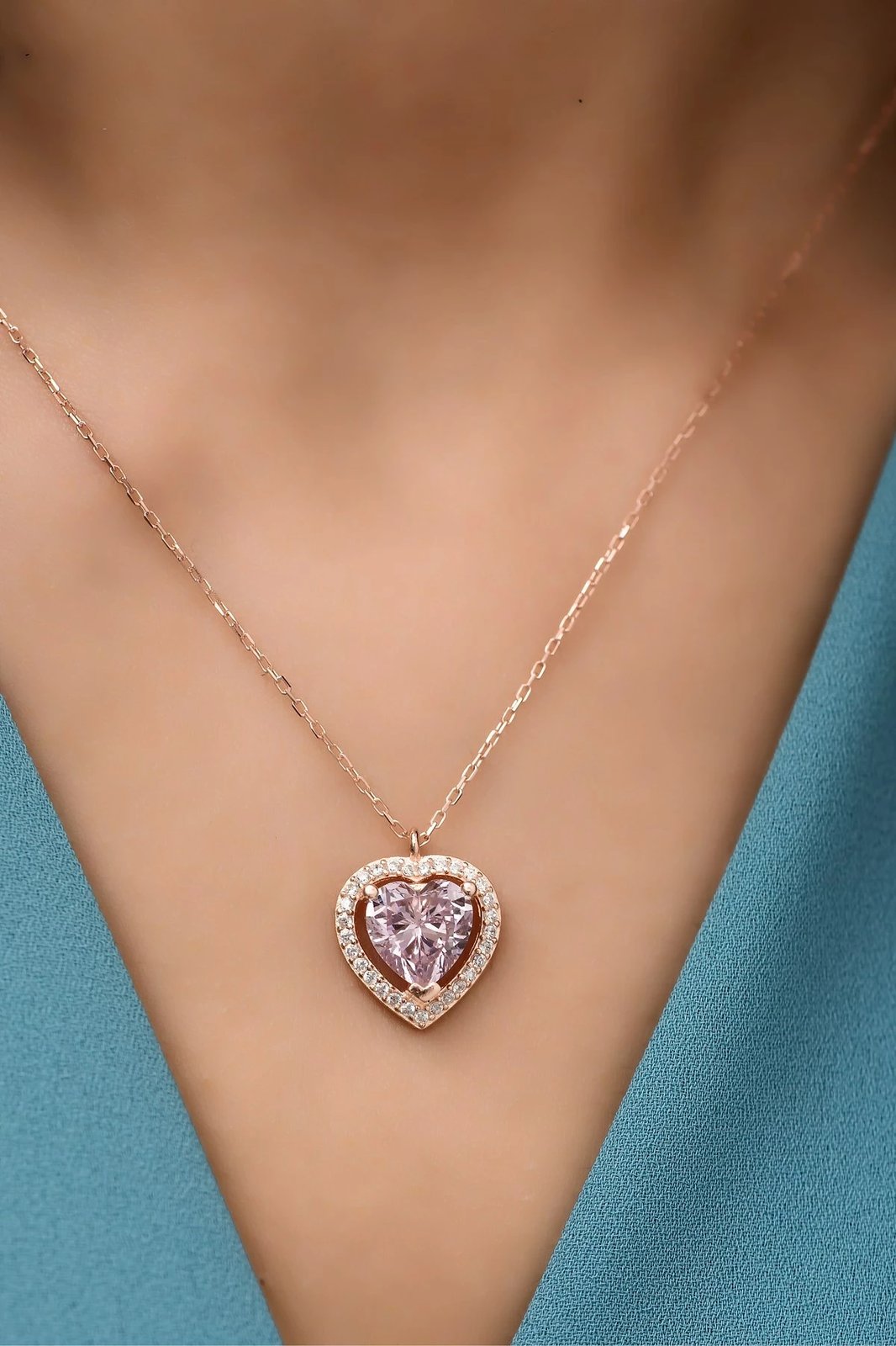 Qafore argjendi, ngjyrë rozë e artë, gur zirkoni i purpurt, Jumeon, NRZ99234