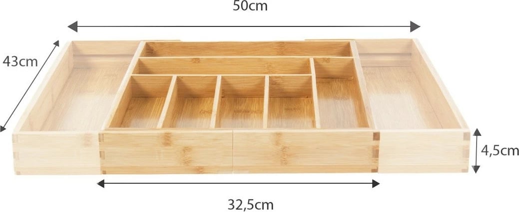 Organizues sirtari bambu GreenBlue GB379, i zgjerueshëm, 9 ndarje, ngjyrë druri