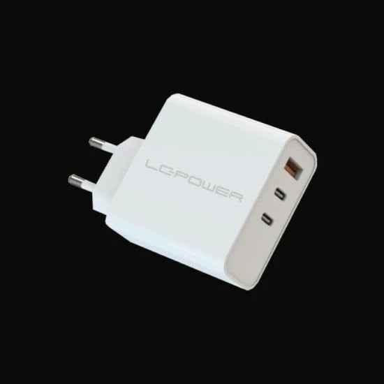 Karikues universal LC-Power LC-GAN-65, 65W, 2x USB Type-C, 1x USB-A, i bardhë