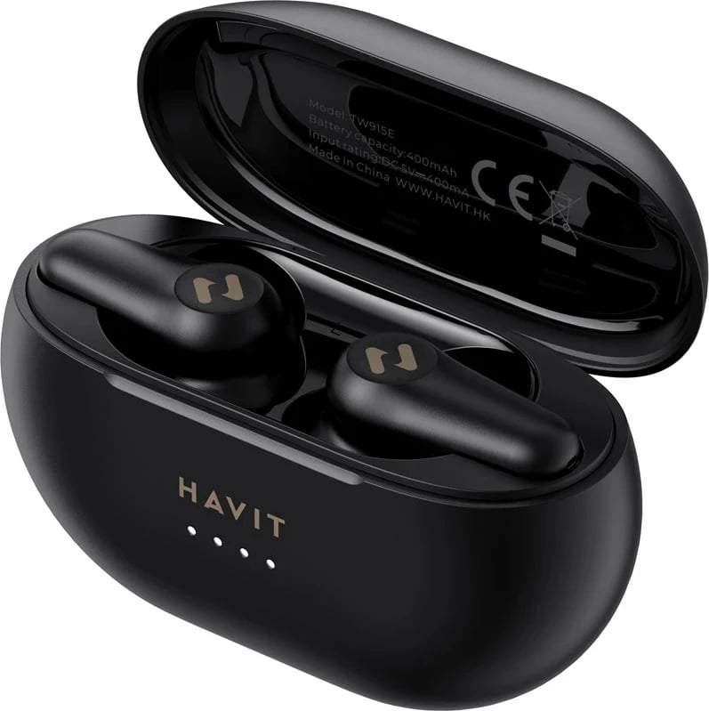Kufje wireless HAVIT TW915E, TWS, Bluetooth 5.2, të zeza Kufje wireless HAVIT TW915E, TWS, Bluetooth 5.2, të zeza