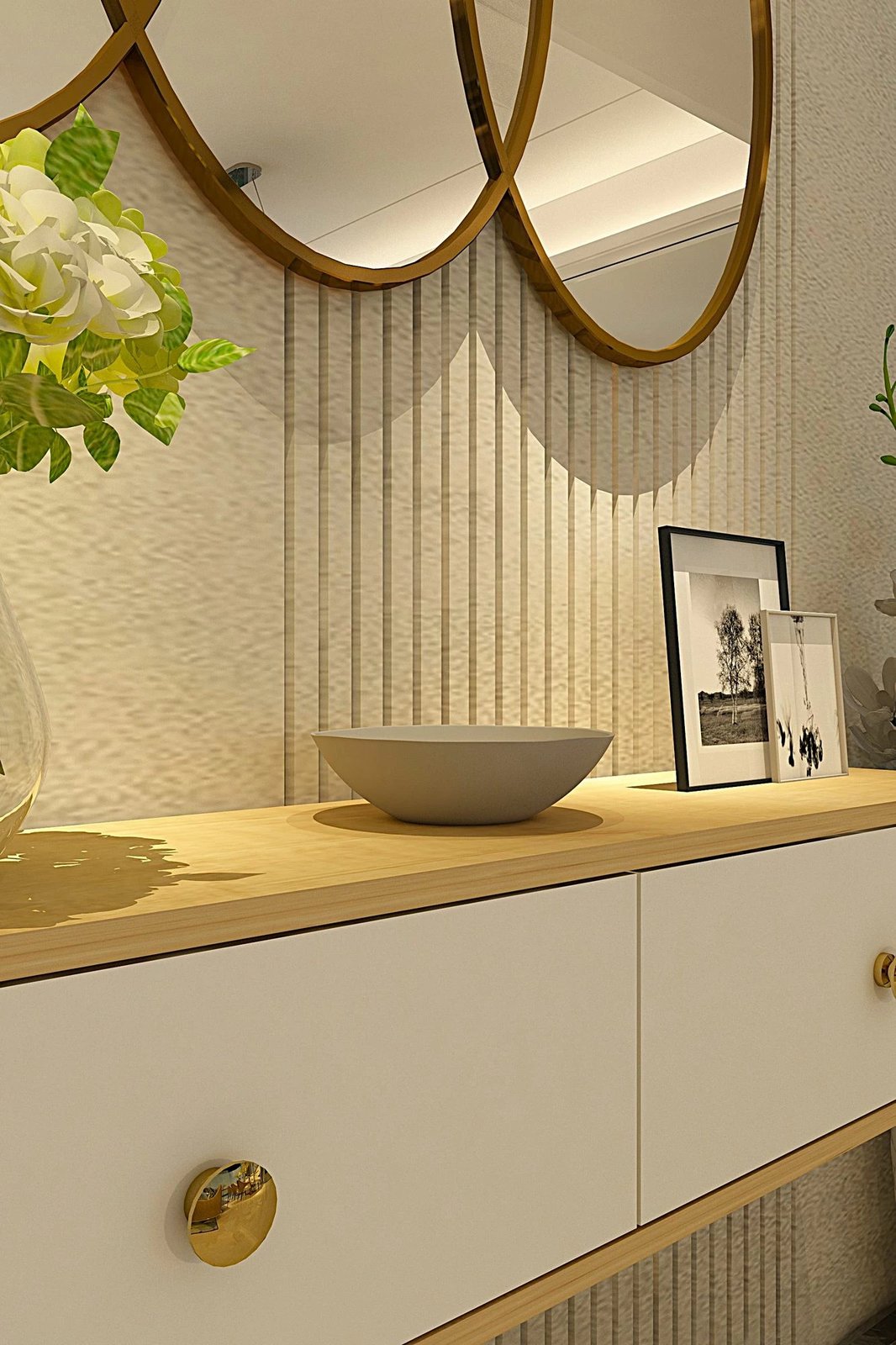 Komodë Skye Decor, Zuzu 120, ngjyrë lis safir, e bardhë