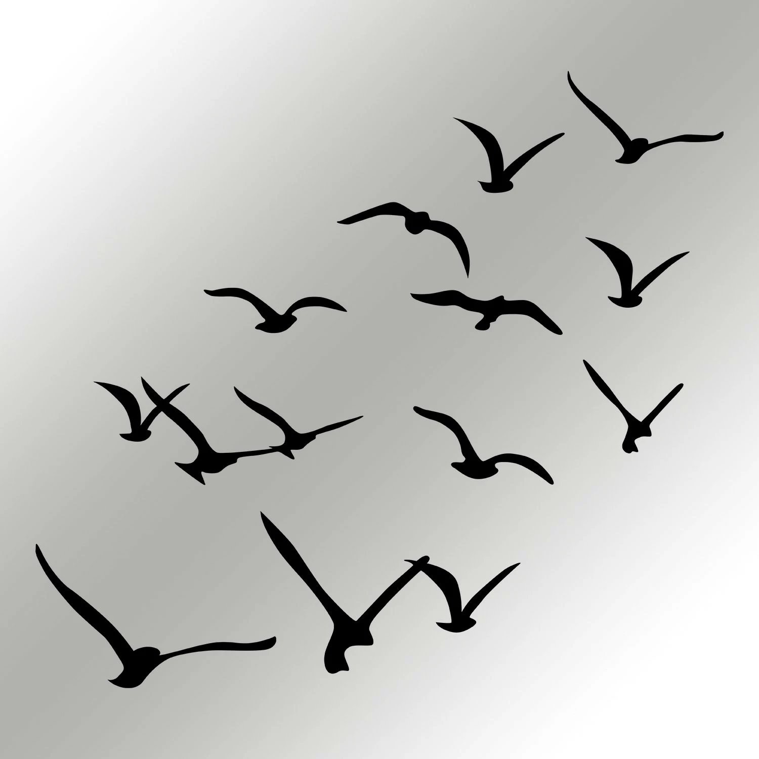 Aksesor muri dekorativ metalik Wallity, Migration, set 11 copë, ngjyrë e zezë