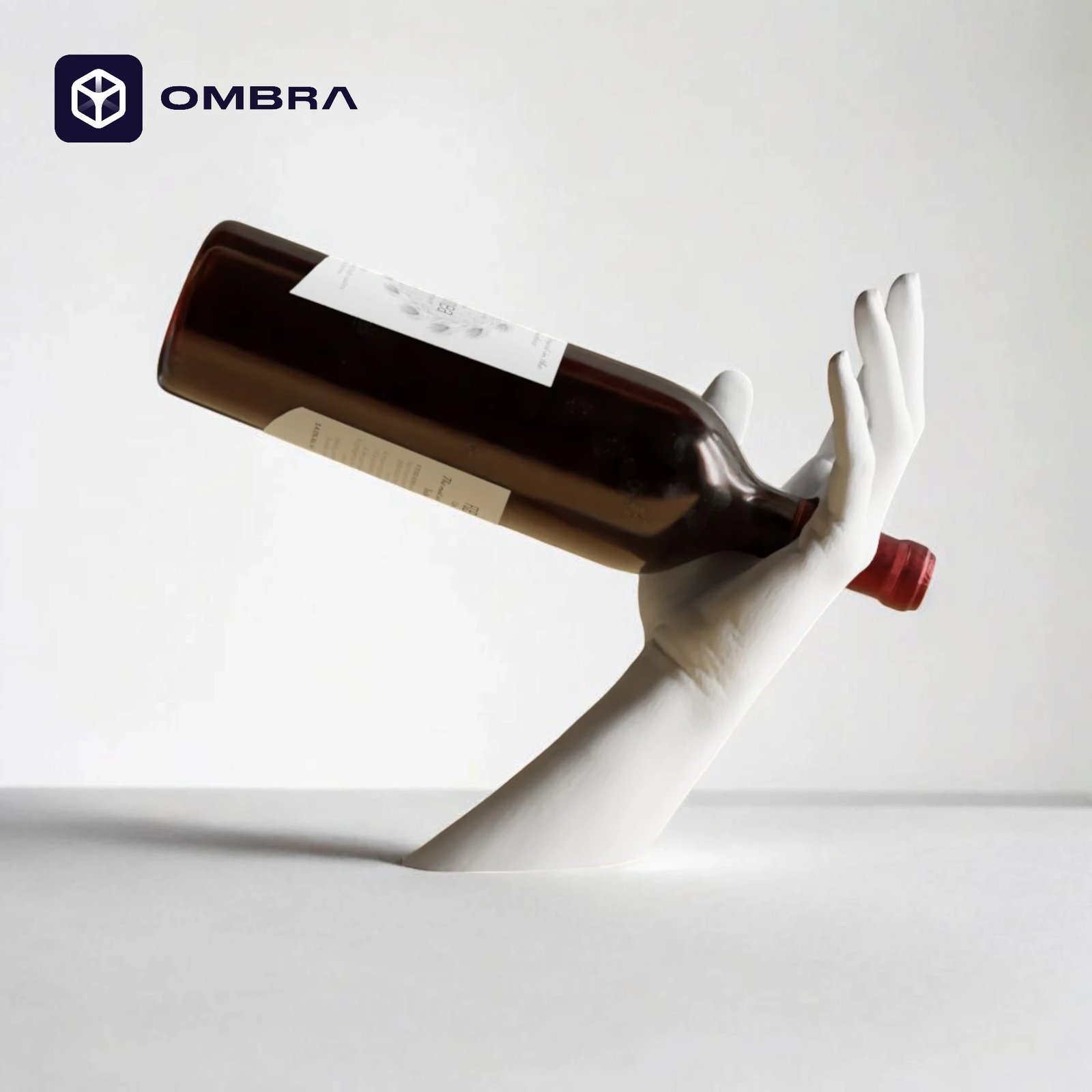 Mbajtëse për shishe të verës "Hand Wine Holder", e bardhë