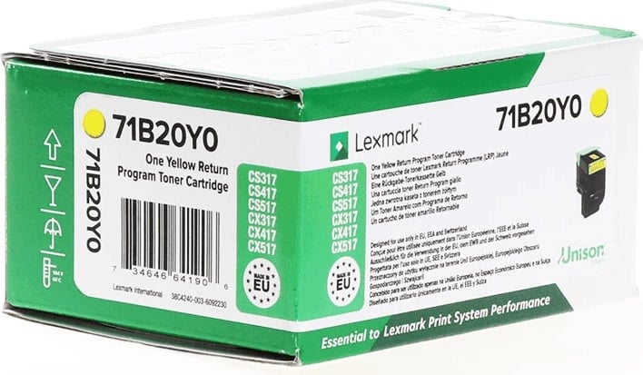 Toner Lexmark 71B20Y0 2300 faqe kapacitet standard verdhë