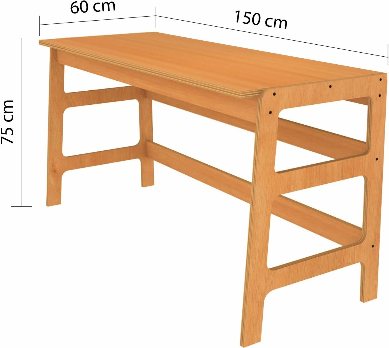 Set tavoline pune me raft librash, ngjyrë teak, Skye Decor, CPT4802-150