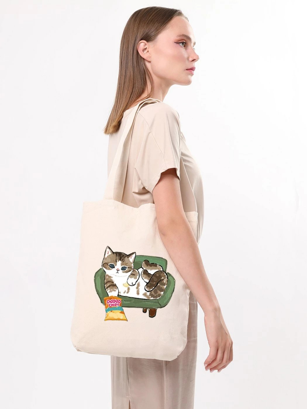 Torbë tote Zoozie Bags, 1616, krem