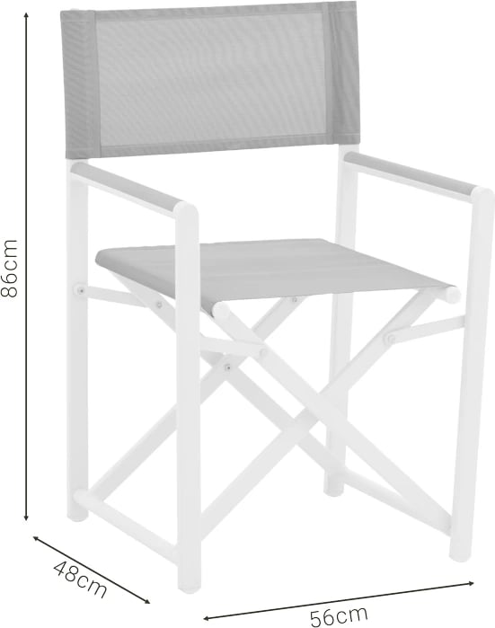Tavolinë me karrige Mabu-Nares, 7 pjesë, alumin i bardhë dhe dru, 180x90x72.5 cm