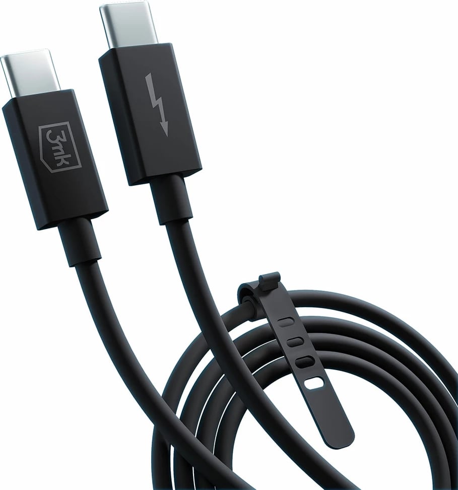 Kabllo Thunderbolt 3mk Hyper USB4, 1m, 240W, USB-C në USB-C, E zezë