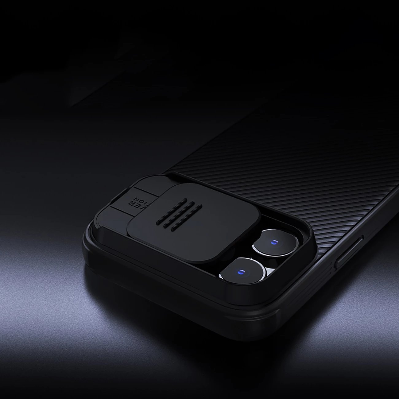 Mbështjellës Nillkin CamShield Pro për iPhone 16 Pro Max, me mbulesë kamere, i zi
