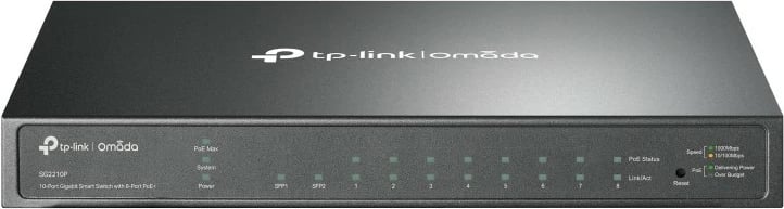 Switch TP-Link Omada 10-Port Gigabit Smart, 8-Port PoE+, Managed, L2/L2+, Gigabit Ethernet (10/100/1000), Power over Ethernet (PoE)