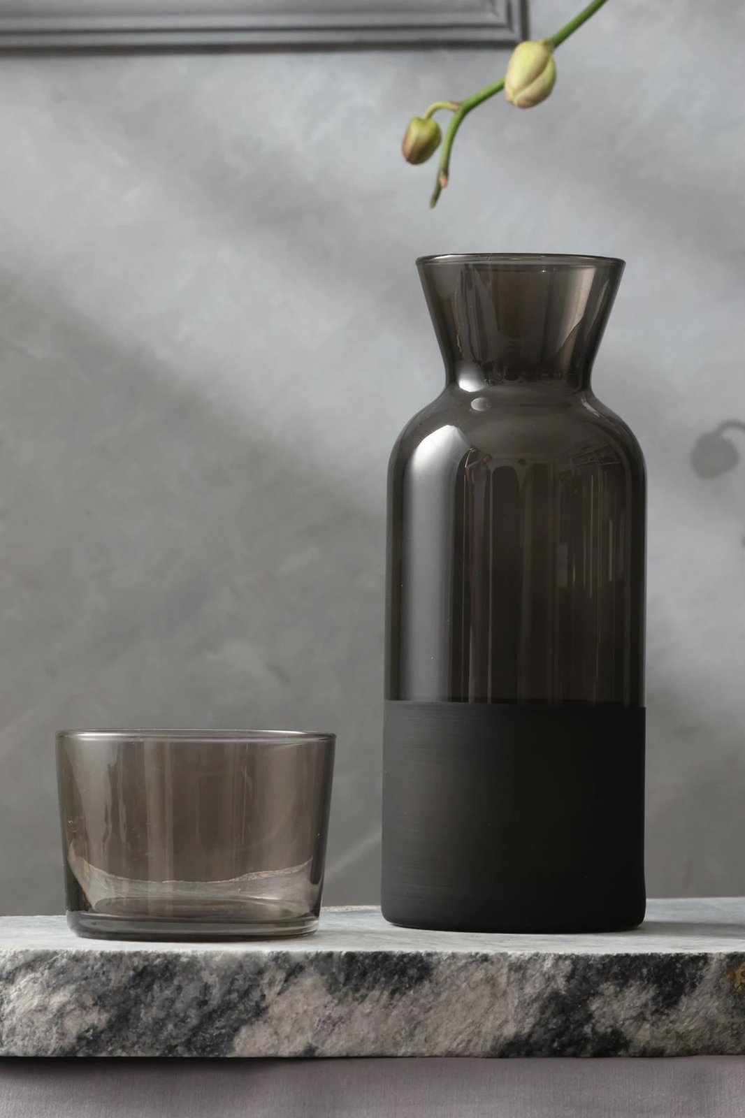 Set shishe qelqi (2 copë), Hermia Concept, mat, e zezë