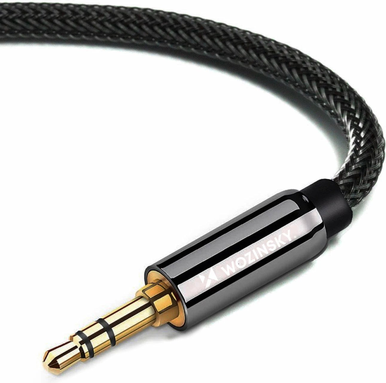 Kabllo audio Wozinsky AUX, 2x mini jack 3.5mm, 2m, e zezë Kabllo audio Wozinsky AUX, 2x mini jack 3.5mm, 2m, e zezë